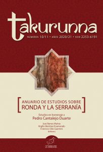 Portada: Takurunna nº 10-11. Anuario de Estudios sobre Ronda y la Serranía. Estudios en homenaje a Pedro Cantalejo Duarte